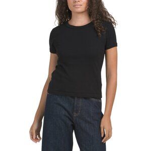 MUSE Black Short Sleeve Crew Neck Top